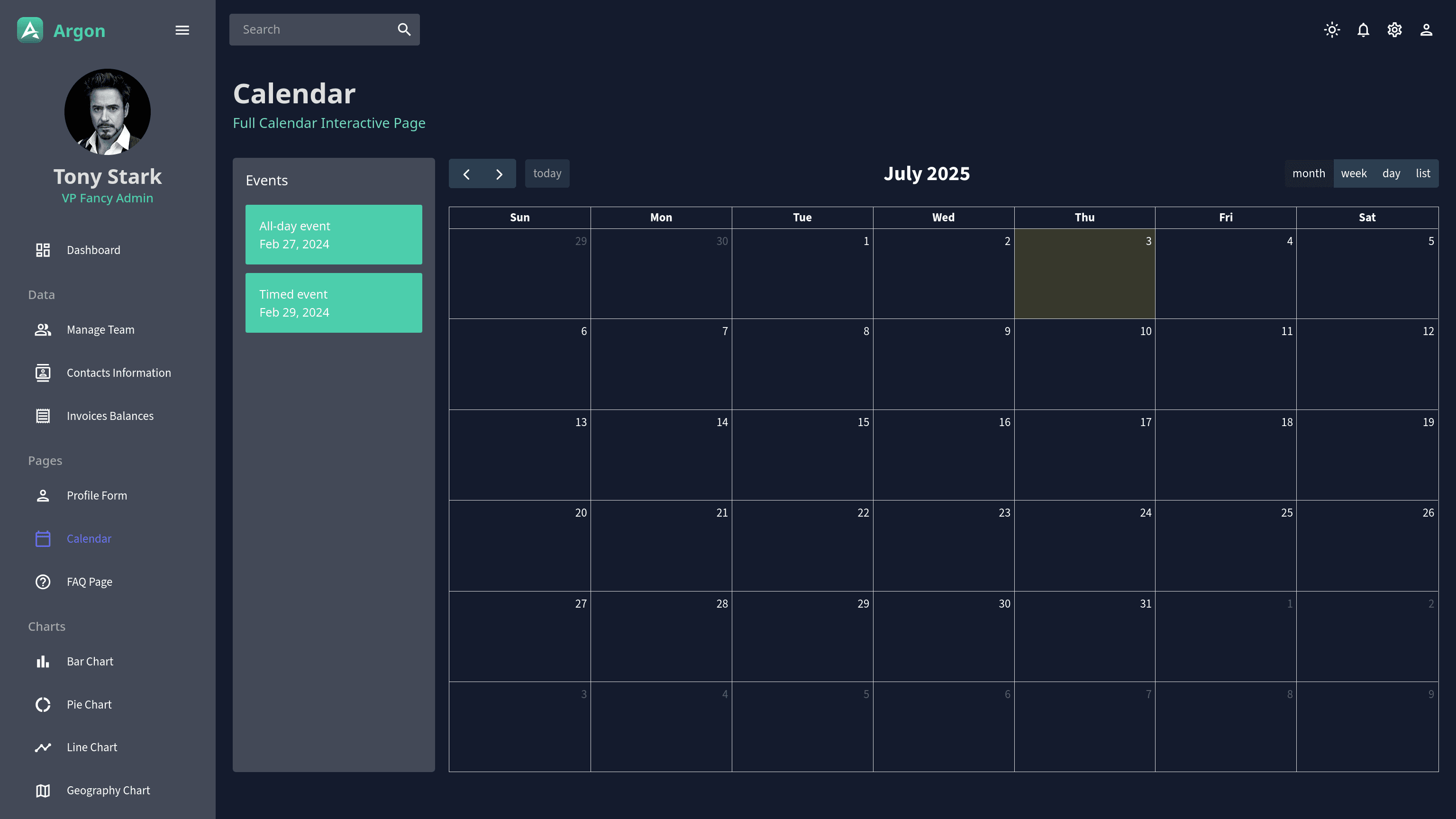 Argon - Advanced React Admin Dashboard with Dark & Light Mode thumbnail 9