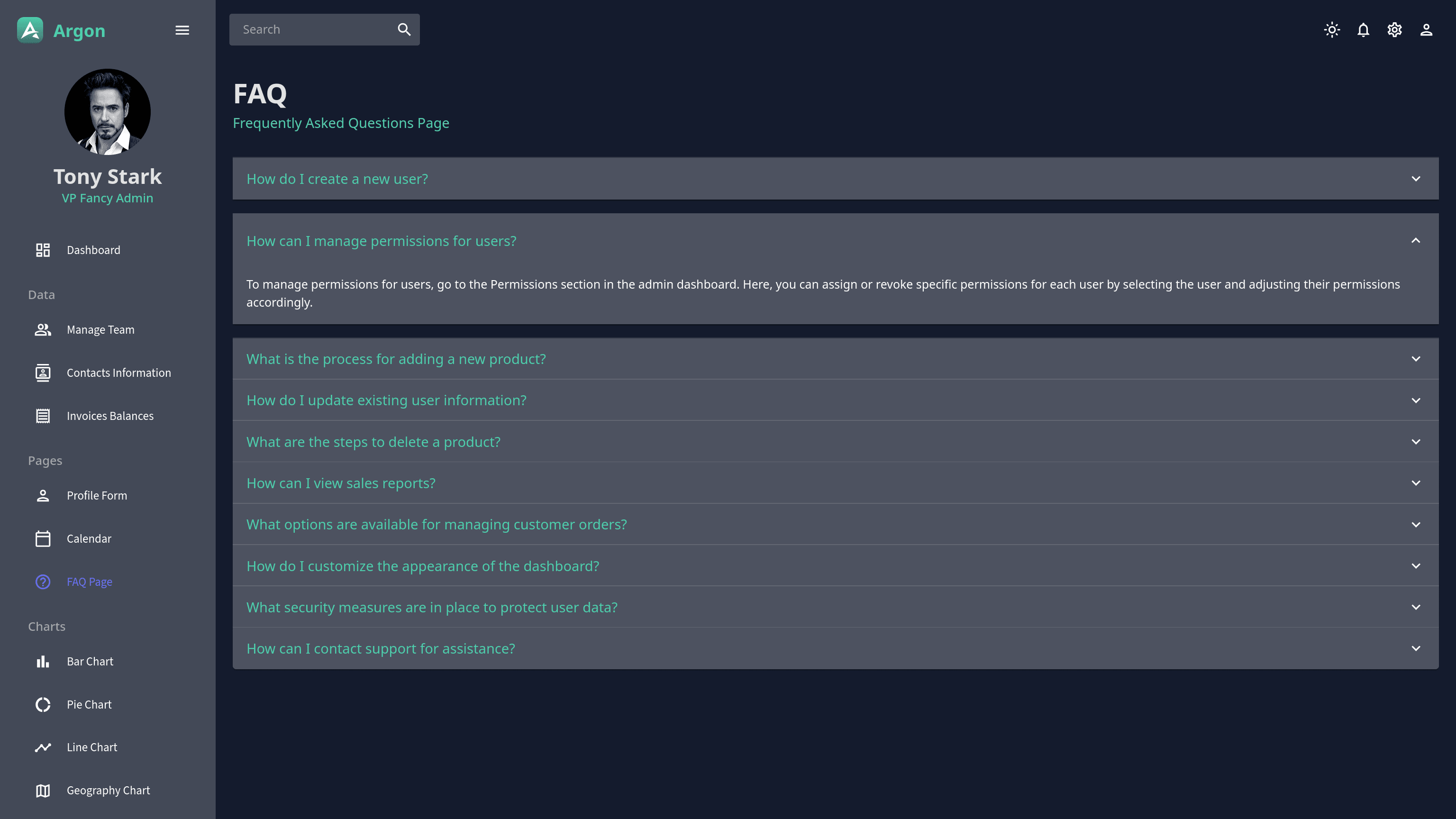 Argon - Advanced React Admin Dashboard with Dark & Light Mode thumbnail 10