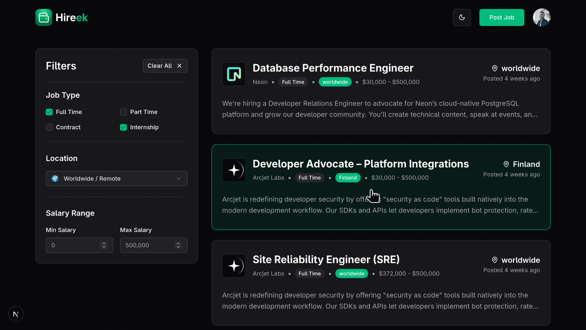 Hireek - SaaS Recruitment Platform