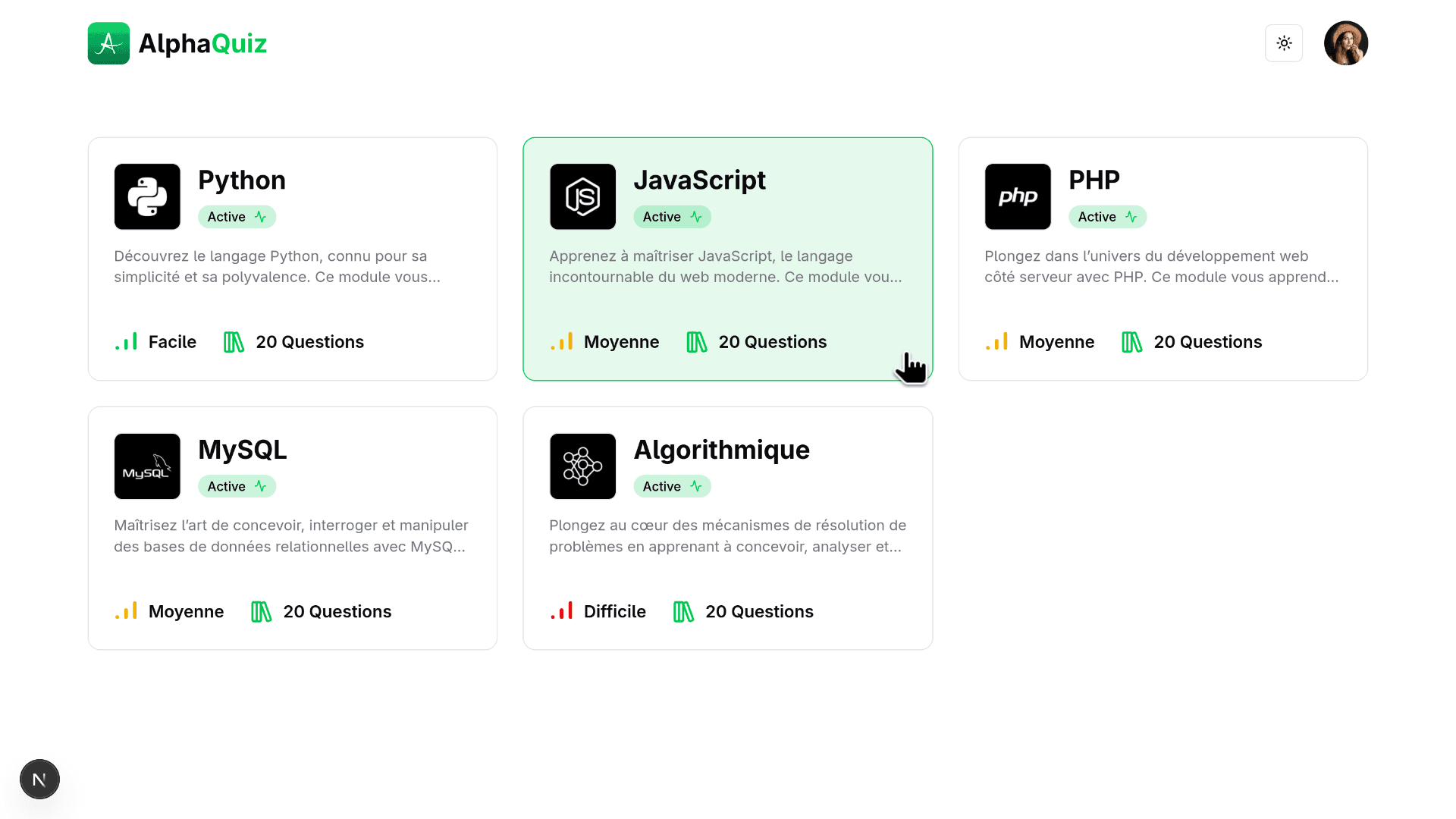 AlphaQuiz – Full-Stack Web Testing Platform for First-Year Development Trainees thumbnail 2