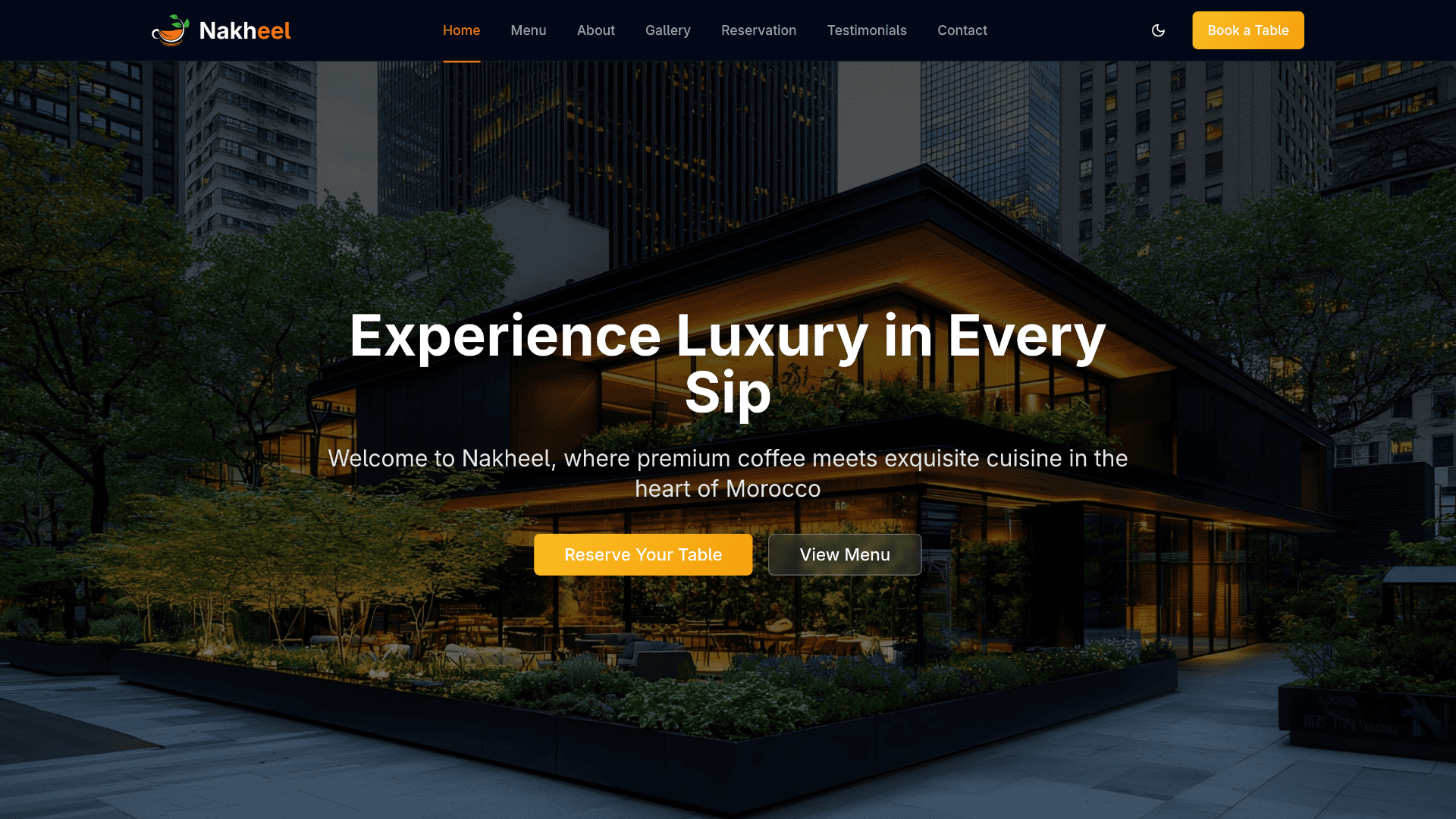 Nakhil - Restaurant & Café Website