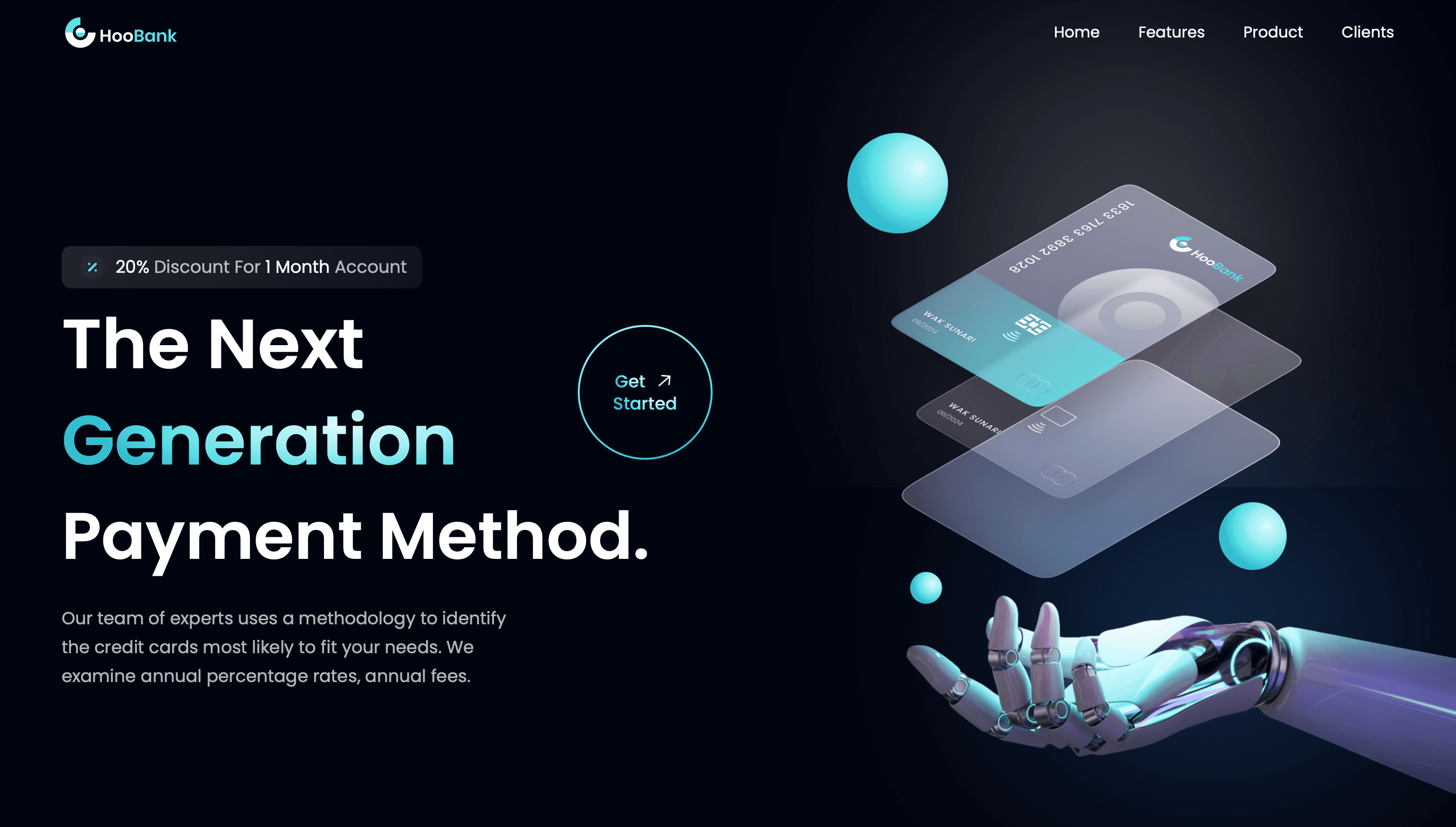 HooBank - Modern Banking Landing Page