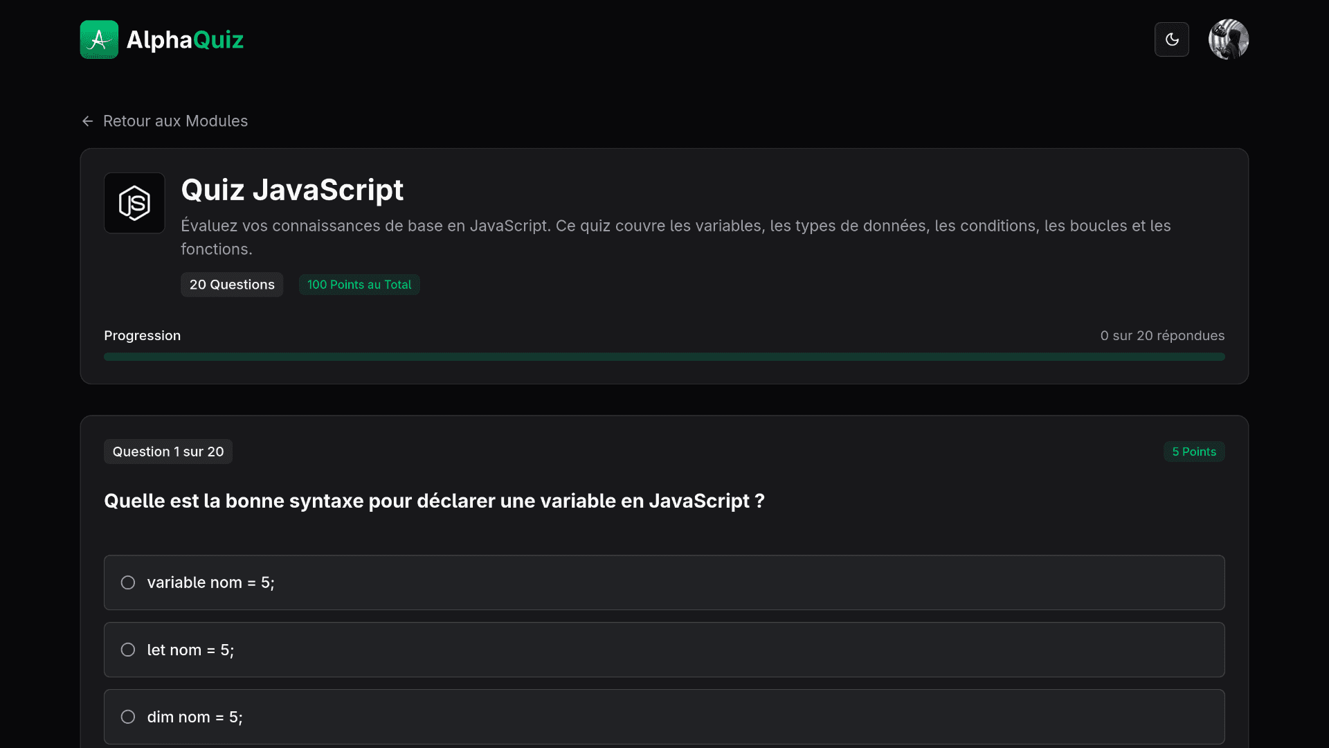 AlphaQuiz – Full-Stack Web Testing Platform for First-Year Development Trainees thumbnail 5