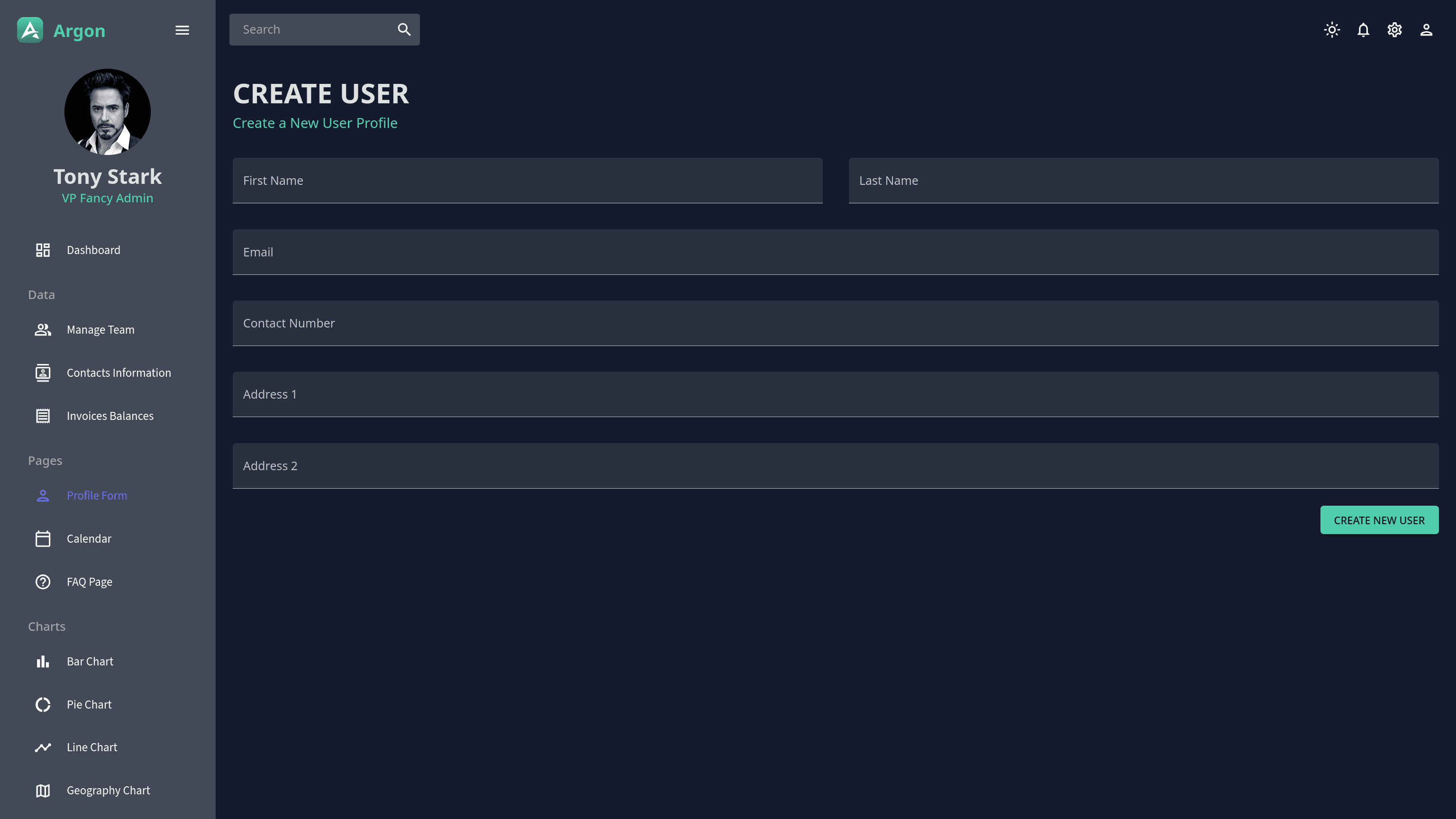 Argon - Advanced React Admin Dashboard with Dark & Light Mode thumbnail 8