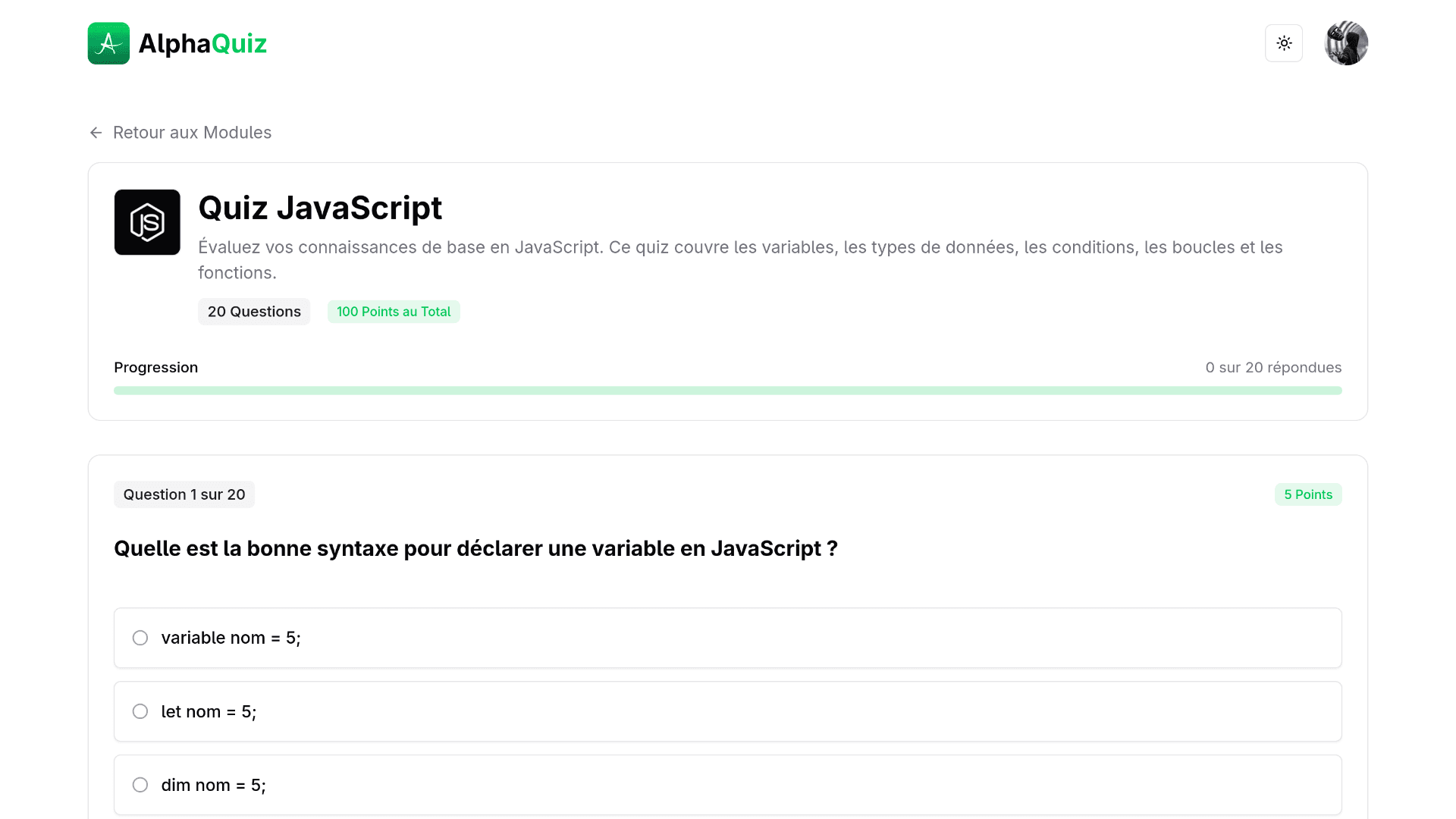 AlphaQuiz – Full-Stack Web Testing Platform for First-Year Development Trainees thumbnail 6
